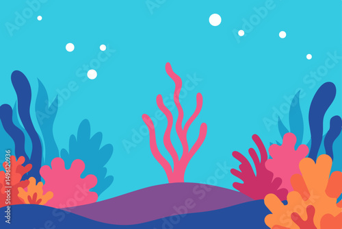 coral reef dreamland wallpaper vector illustration background