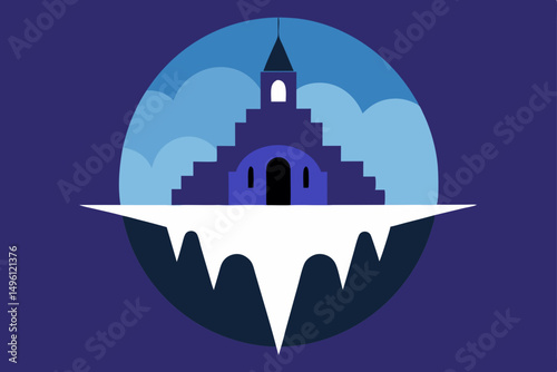 Castle beneath the northern veil majestic aurora castle vector illustration background