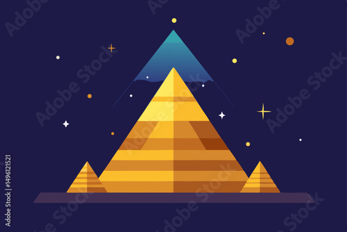 Fantasy Pyramid with Star Sky UHD Ancient Structure Under a Universe of Stars
