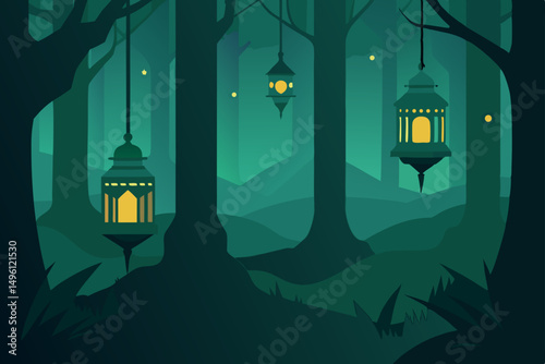Lanterns of the Lost Grove Guiding Lights in a Mysterious and Hidden Forest