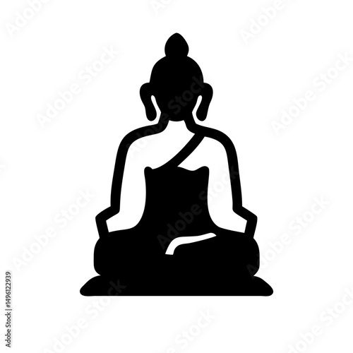 Buddha vector graphic for meditation and mindfulness practices in buddhism and zen design art