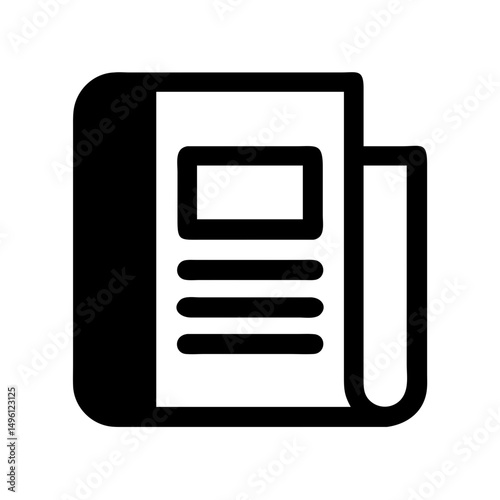 Newspaper icon vector illustration of daily news publication and information source design element