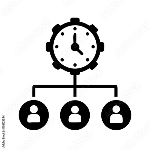 Time management delegation icon vector illustration for business productivity and efficiency