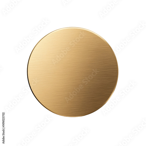 Golden circle shape with smooth texture and shiny surface