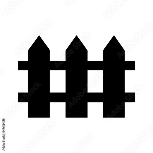 Black fence picket fence garden fence wooden fence boundary fence yard fence simple icon graphic