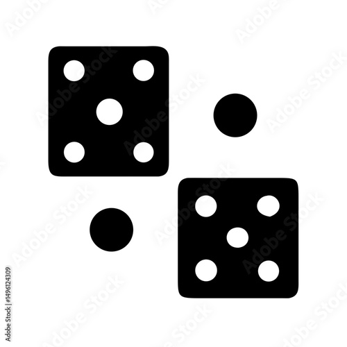 Dice game vector illustration for casino gambling and board games with flat design style icon