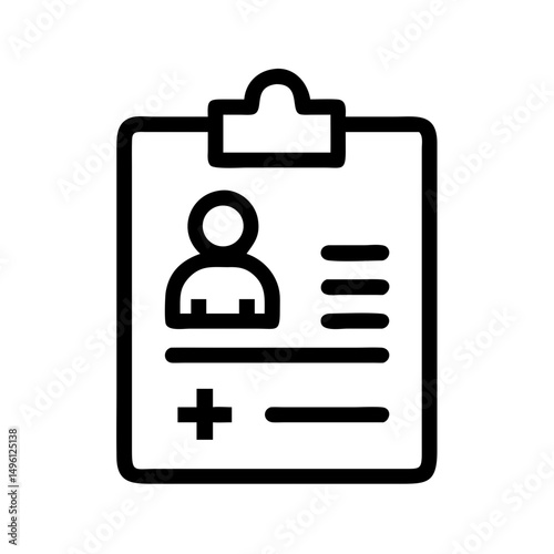 Medical record clipboard icon vector illustration for healthcare and patient information form