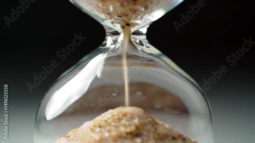 Hourglass Sand Flowing Close Up - Time Passing Concept Stock Video Clip