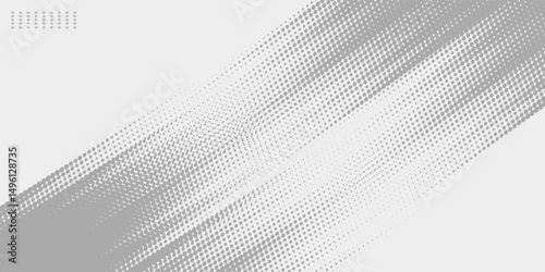 white gray diagonal geometric shape with halftone. Modern fiber textured vector