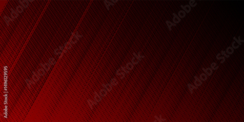 Red diagonal geometric shape with halftone. Modern fiber textured vector