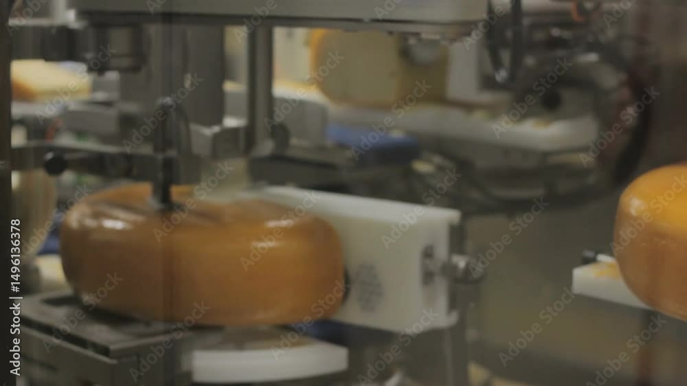 Cheese being produced on an industrial scale milk factory HD