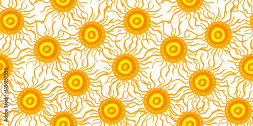 groovy white sun pattern wallpaper - vibrant summer aesthetic, bohemian folk art, abstract desert vibe, hand-drawn  texture, bright warm seamless background