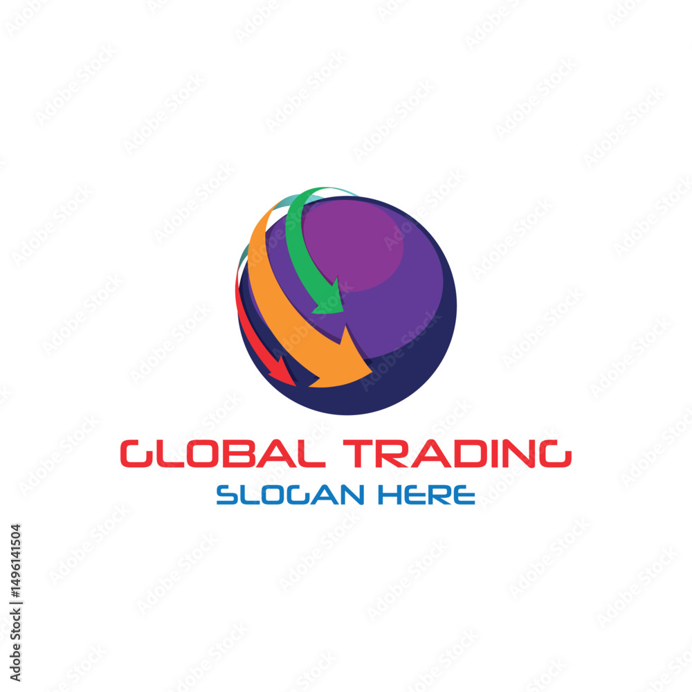Fototapeta premium global business trading logo design vector