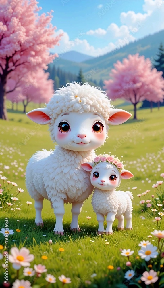 Fototapeta premium sheep in the field