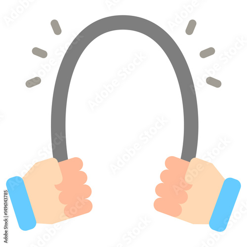 Bar Bending mini illustration flat color icon, use for civil engineering, industry, construction UI, UX kit, app and web development, digital or print.