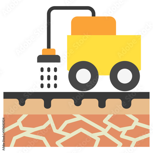 Emulsion mini illustration flat color icon, use for civil engineering, industry, construction UI, UX kit, app and web development, digital or print.