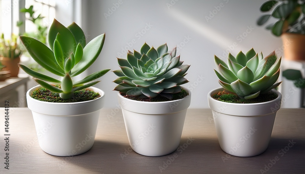 Obraz premium succulent in a white flower pot house plants
