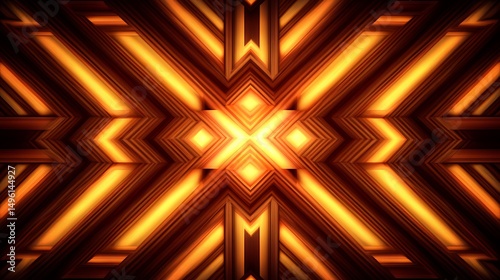 Golden Abstract Geometric Pattern.