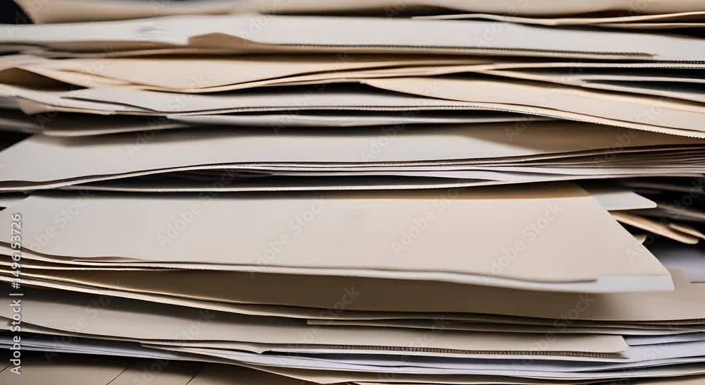 Close Up View of a Stack of Beige and Off White Papers Close Up View of a Stack of Beige and Off White Papers