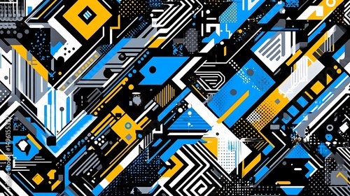 Abstract Geometric Tech Pattern.