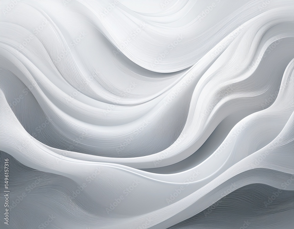 Obraz premium a soft abstract background featuring flowing waves in shades of white and light gray