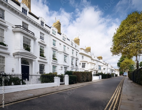 luxury london houses kensington chelsea facades white ai art photography