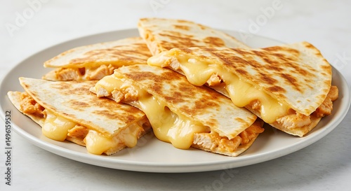 Deliciously cheesy quesadillas on a plate, ready to be enjoyed