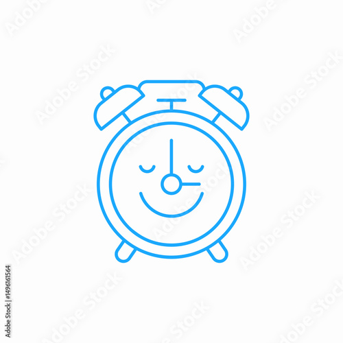 alarm clock smile icon sign vector