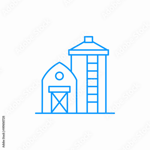 barn silo farm icon sign vector