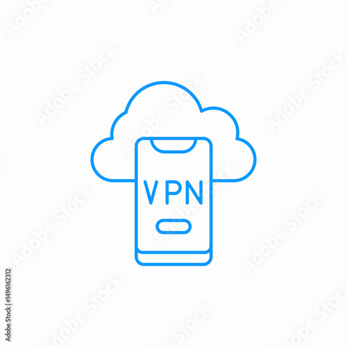 cloud vpn smartphone icon sign vector