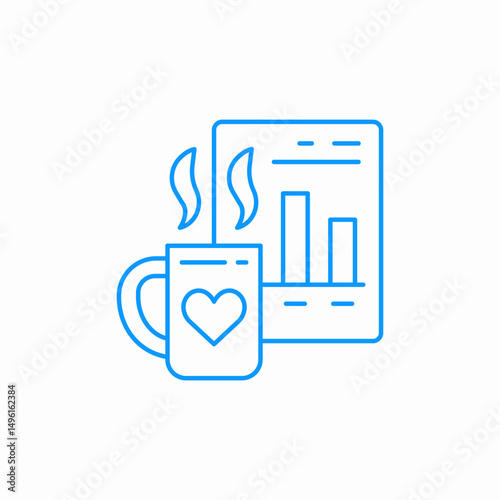 coffee and report icon sign vector