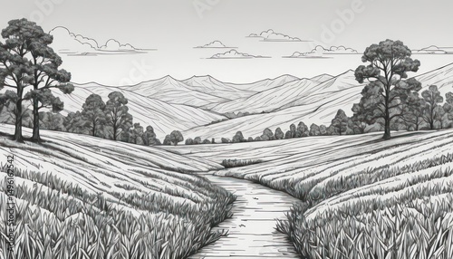 rural landscape in the morning