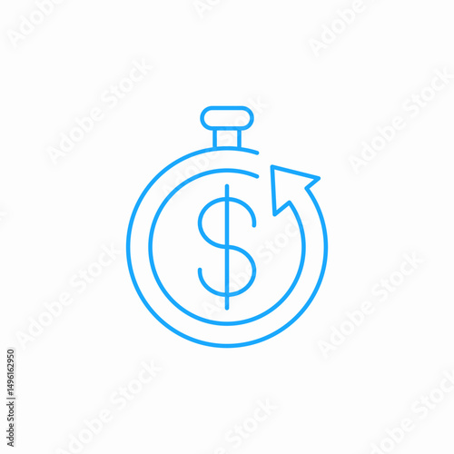 dollar sign timer icon sign vector