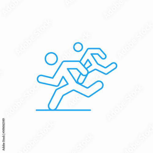 figures running together athletes icon sign vector