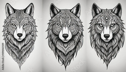 wolf head vector
