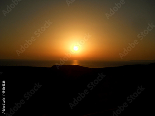 Island Sardinia. Beautiful sunset in the south of Sardinia.
