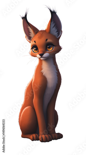 Caracal Standing Elegantly on Rocky Terrain at Dusk