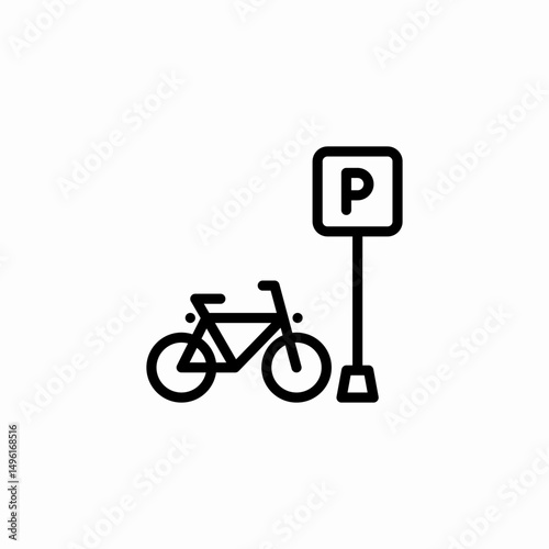 parking sign for bikes icon sign vector