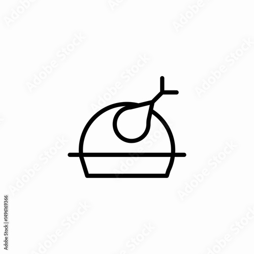 roasted bird icon sign vector