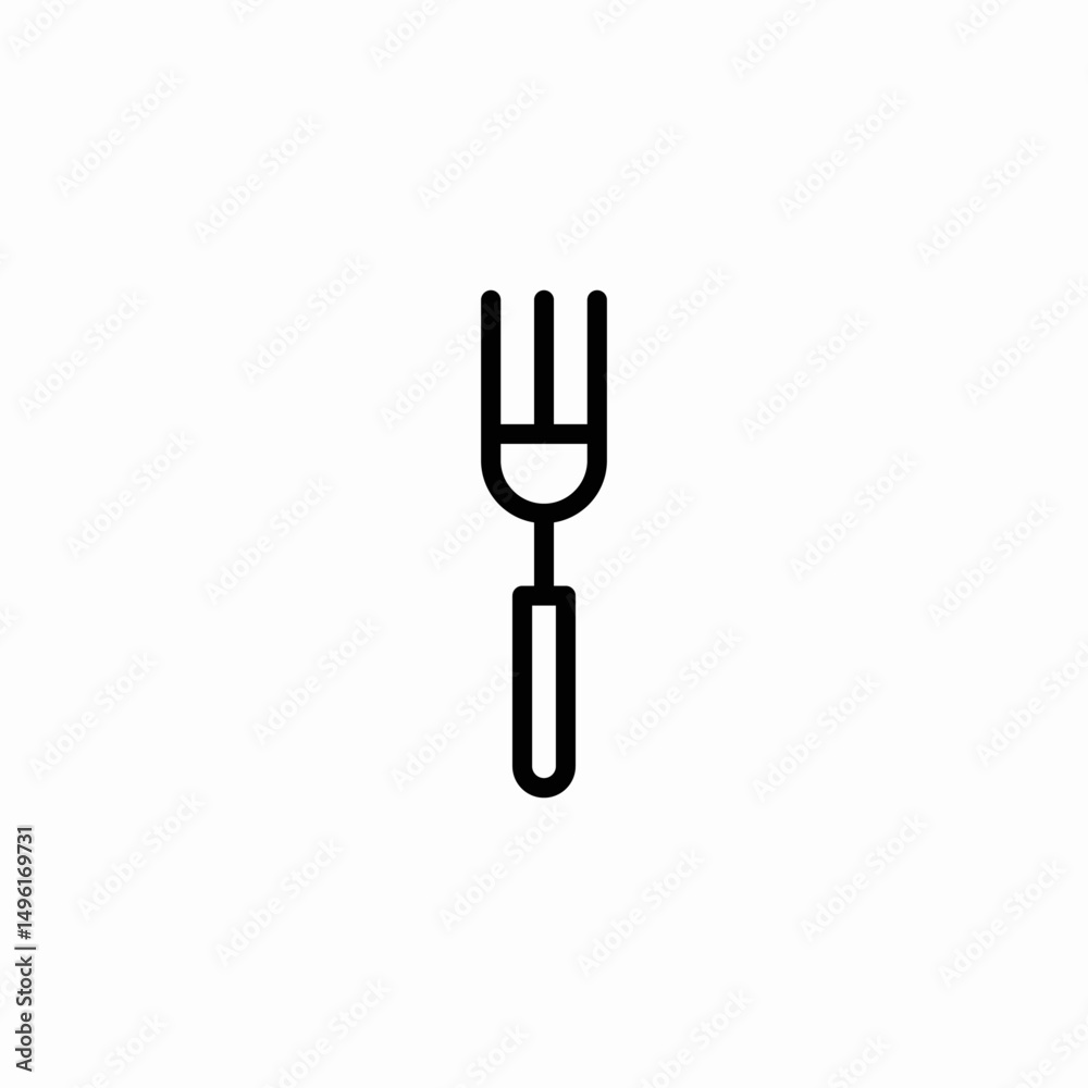 single fork icon sign vector