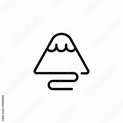 snowy mountain icon sign vector