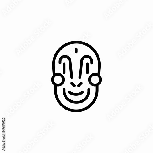 tribal mask icon sign vector
