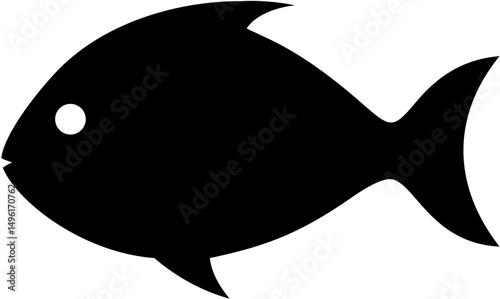 Simple Black Fish Silhouette Vector