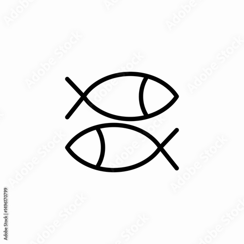 two fish icon sign vector