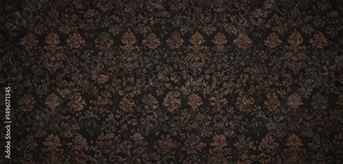 Seamless gothic wallpaper, rich dark floral damask pattern, seamless, vintage