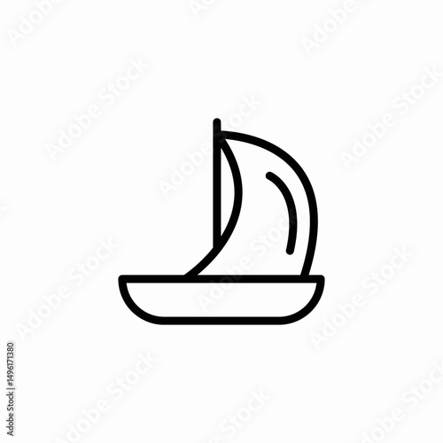 white sailboat icon sign vector