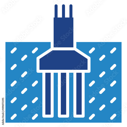 Foundation Pile mini illustration dual tone blue color icon, use for civil engineering, industry, construction, UI, UX kit, app and web development, digital or print.
