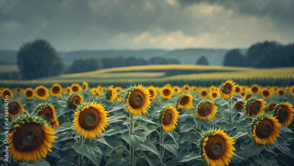 Obraz premium Blooming Sunflower Field