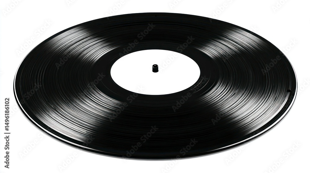 Obraz premium Vinyl Record with White Label Classic Music Media for DJs and Collectors