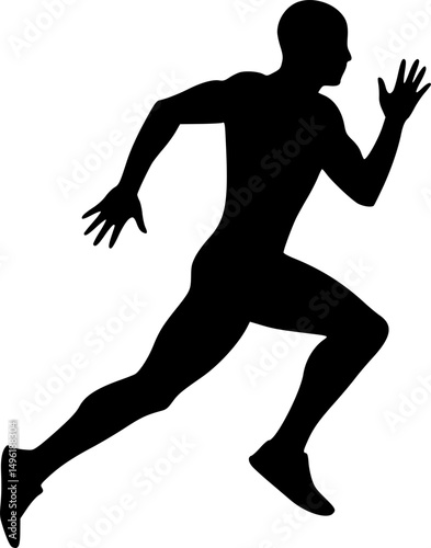 Running person silhouette vector illustration isolated on a white background
